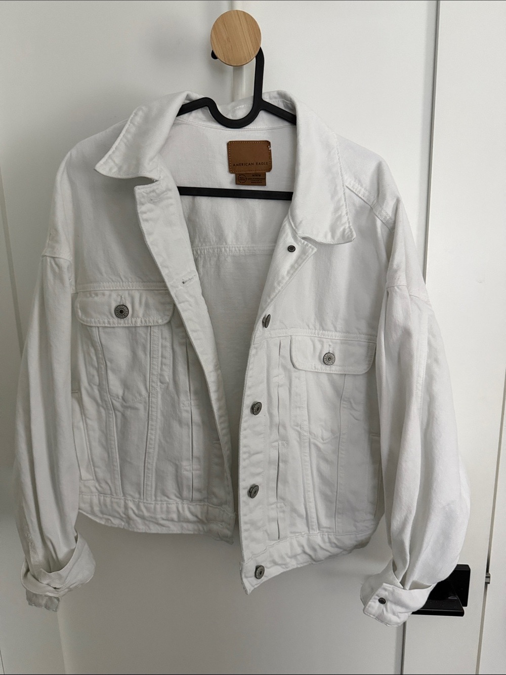 American Eagle Outfitters White Denim Jacket